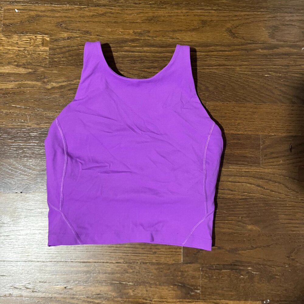 Lululemon size 2 purple high neck bra top.